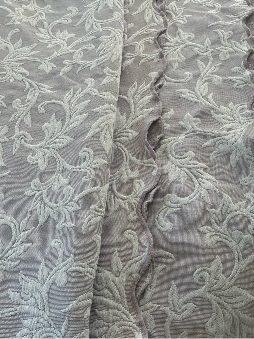 Vtg JCPenney Home Queen Matelasse Quilt Coverlet  Violet Lavender Woven Cotton